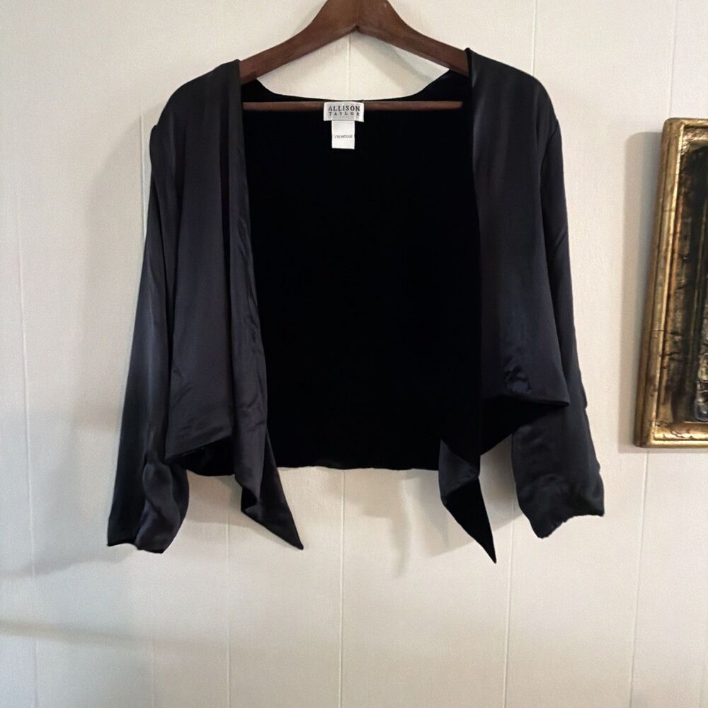 Allison Taylor Jacket Women's Size Large  Reversible Velvet & Satin Silk Blend
